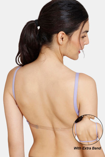 Buy Zivame Beautiful Basics Double Layered Non Wired 3/4th Coverage Backless Bra - Violet Tulip